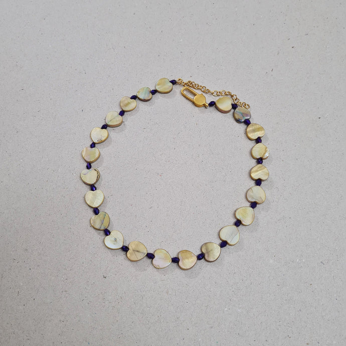 NAUTIC LOVE CHOKER IN GOLD FINISH