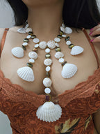 MARINE ELEGANCE STATEMENT NECKPIECE IN GOLD FINISH