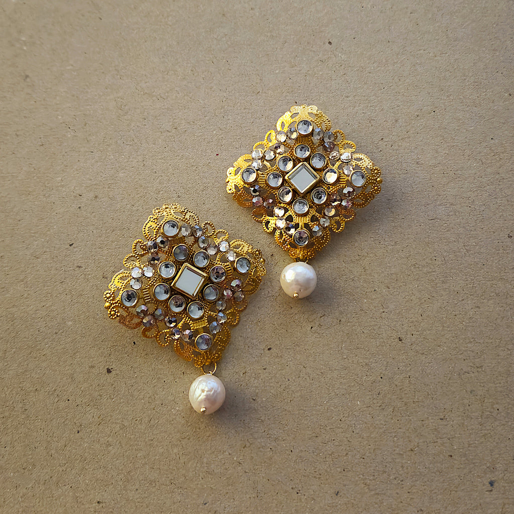 Sheesh Pearl Statement Earrings