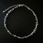 SILVER HEMATITE BEADED CHOKER