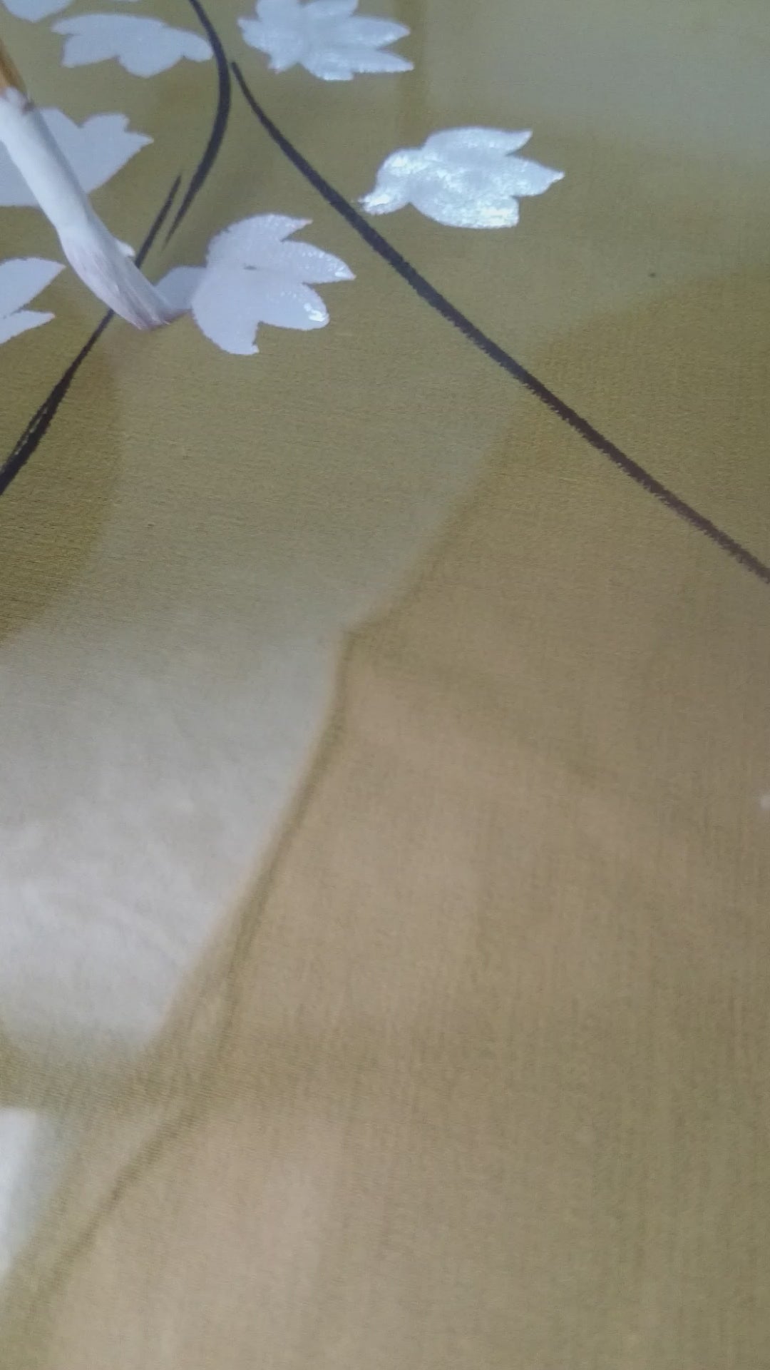 GEORGETTE SCARF GETTING HAND PAINTED IN DELHI AT SKEDIO STUDIO