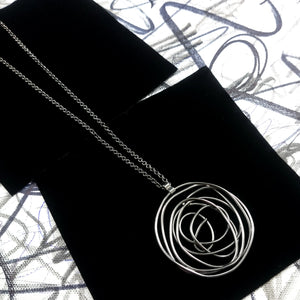 SCRIBBLES LONG CHAIN PENDANT