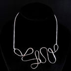 DOODLE ART STATEMENT NECKPIECE IN SILVER
