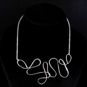 DOODLE ART STATEMENT NECKPIECE IN SILVER