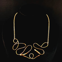 DOODLE ART STATEMENT NECKPIECE IN GOLD