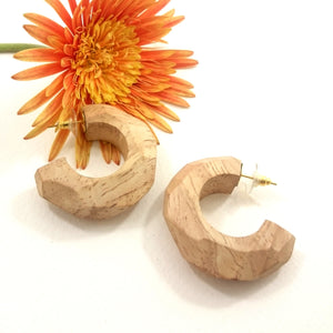 FACETED WOODEN HOOPS HANDCRAFTED IN WOOD