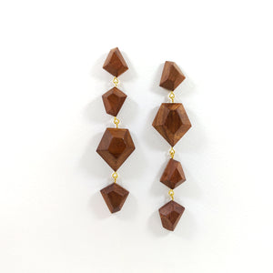 WOOD CHARM DANGLER EARRINGS