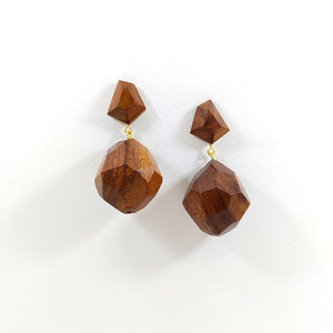 ABSTRACT DRAMA DROP EARRING HANDCRAFTED IN WOOD