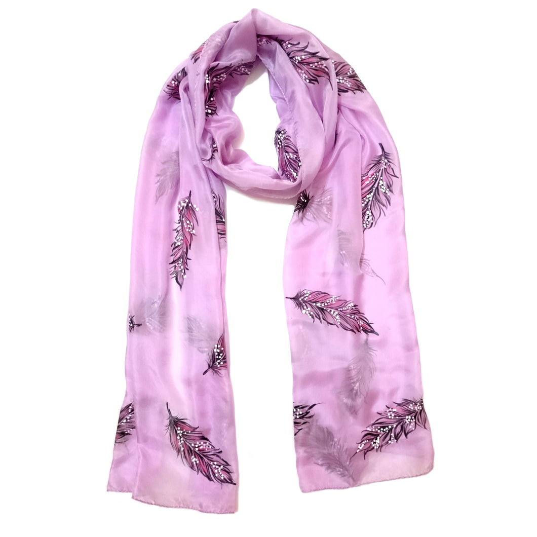 FEATHER BLUSH SILK SCARF