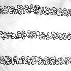 HAND PAINTED DOODLE ART SCRIBBLES SCARF ON SILK FABRIC