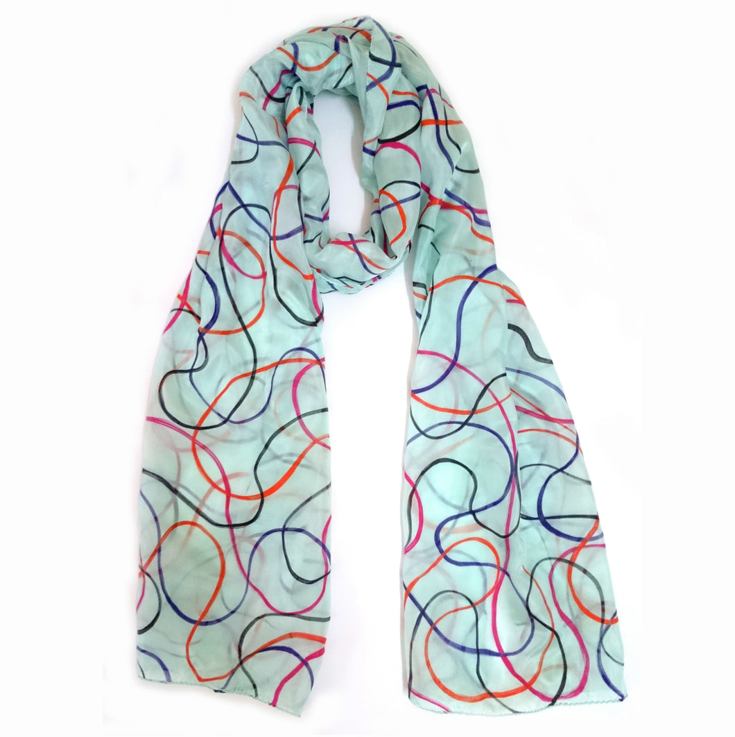 MYRIAD SCRIBBLES SILK SCARF