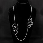 925 silver handcrafted scribbles multistation neck long chain